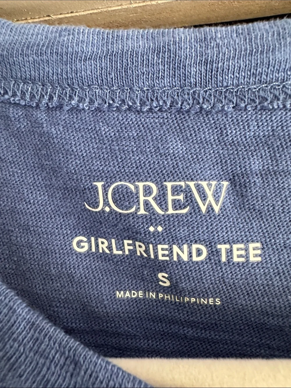 J. Crew Blue Long-Sleeve Girlfriend Tee SZ Small